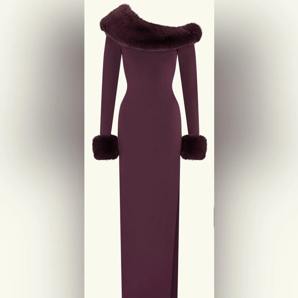 Meshki Deep Wine Long Sleeve Dress - Picture 3 of 3